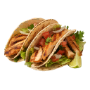 Food. Vegetable, chicken and tortilla dish.